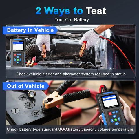 Battery Load Tester 12 Volt And 24 Volt For Cars And Trucks Quick Diagnostic Tool BT300 Easily Detects Starting And Charging System Faults Tests Lead Acid And AGM Batteries And All Automotive Starter Batteries in vehicle battery test