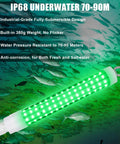 Ultra Bright Underwater Fishing Light 10.5W 1000 Lumens Green 8 Inch Submersible Boat Lamp IP68 glowing underwater