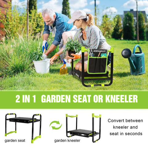 Sturdy 10.9 Inch Foldable Garden Kneeler And Seat With Extra Thick Cushions Heavy Duty Garden Stool For Kneeling Or Sitting