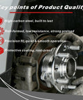 Beefed Up Rear Wheel Bearing Hub Assembly With 5 Lugs And ABS Replacement Fits Hyundai Sonata 2015 2019 Tucson 2016 2021 Veloster N 2020 2022 Kia Cadenza 2017 2020 Optima 2016 2020 Sportage 2017 2021, shown installed with key product quality points detailed.