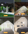 Solar Powered Outdoor Pendant Light With Remote illuminating yard, garden, porch, and room with adjustable color temperatures.