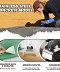 Ergonomic Stainless Steel Curb Trowel Edger for Concrete Edging and Curbing, Compact 4x6x4 Inch, demonstrated on a concrete surface.