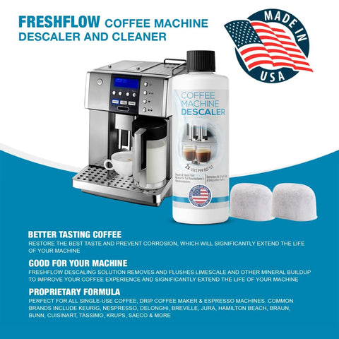 Keurig Compatible Descaling Solution Kit With Two Uses And Two Filters For All 1.0 And 2.0 K Cup Pod Machines And Espresso Machines Universal Descaler Cleaner Concentrate To Remove Limescale And Keep Your Coffee Tasting Fresh
