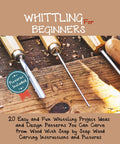 Beginner Wood Carving Made Easy With 20 Dope Carving Projects No Fuss Step By Step Instructions And Photos To Carve From Wood A Hands On DIY Guide For New Carvers book cover displaying carving tools on wood surface.