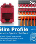 Slim CAT6 Keystone Jack With 180 Degree Punch Down For Wall Plate Or Patch Panel RJ45 UL Listed PoE Plus Plus TAA Compliant