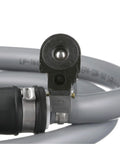 Close-up of Portable Boat Fuel Tank Line Kit with Ethanol Resistant Hoses and Primer Bulb connection detail