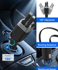 87W Retractable Car Charger With 4 In 1 Fast USB C Charging Hub And 45W Type C Cable in car socket, adjustable and durable design