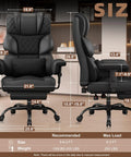 Big And Tall Office Chair For Desk Use With Soft Adjustable Armrests And Comfy Ergonomic High Back With Lumbar Support.