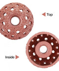 Badass 38mm Tire Buffer Wheel For Auto Grinder Tool With Coarse Grit Tungsten Alloy Grinding Head And Patch Roller top and inside view