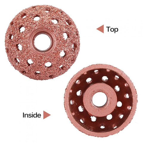 Badass 38mm Tire Buffer Wheel For Auto Grinder Tool With Coarse Grit Tungsten Alloy Grinding Head And Patch Roller top and inside view