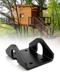 Beefy Heavy Duty Treehouse Bracket With Attachment Bolts For 1.25 Inch Lags Or TABs Static Support Plate High Strength Steel Powder Coated Black Load Bearing Treehouse Hardware, black steel bracket for treehouse support