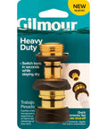 Brass Quick Disconnect Garden Hose Fittings Set With Durable Male And Female Connectors Rubber Grips on product packaging