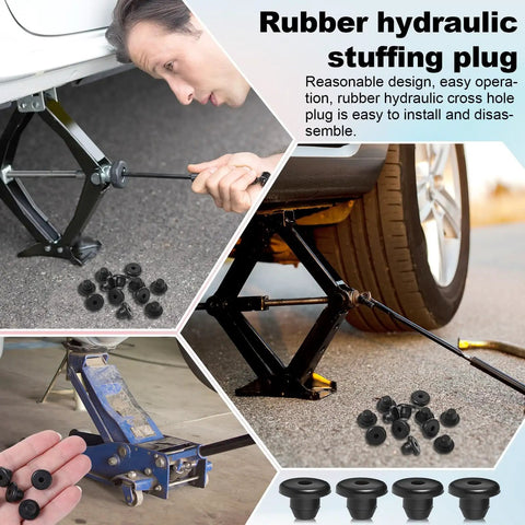 Bulk 12 Pack Rubber Jack Oil Plugs, Flat Head Hydraulic Filler Bung For Oil Reservoir Hole, usage demonstration on car