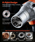 6-point design socket for 314 Piece Mechanic Tool Set Built Like A Tank With 1/4 3/8 And 1/2 Inch Drive Metric Sockets.