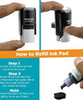 How to refill ink pad for Custom Round Self Inking Stamp With Sleek Pocket Design For Fast Inspections Or Approvals.