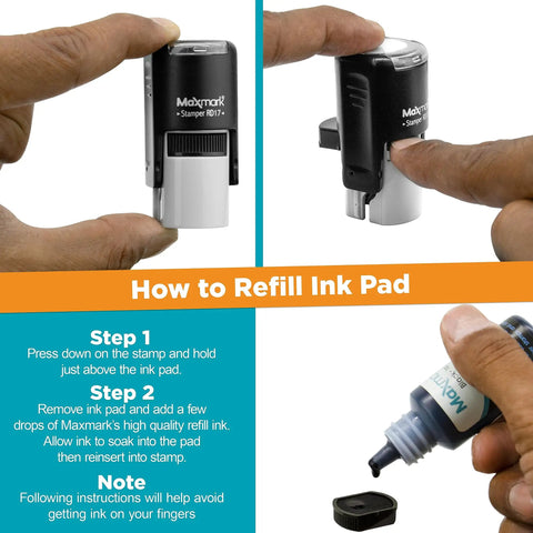 How to refill ink pad for Custom Round Self Inking Stamp With Sleek Pocket Design For Fast Inspections Or Approvals.