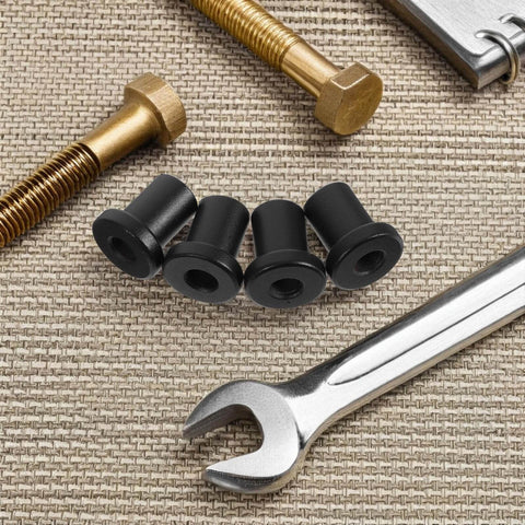 Heavy Duty Carbon Steel Barn Door Clamps Set With Flat Door Spacers For Sliding Track And Replacement, shown with bolts and wrench.