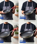 Heavy Duty 12 Inch Nonstick Frying Pan With Slick Release Coating Built Like A Tank For Family Portions And Fast Weeknight Grub No Sweat Cooking Or Cleanup