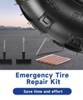 Tubeless 145/70-6 Mini Bike Tire With Repair Kit for Go Karts and ATVs with plug tools and patch on asphalt