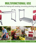 2 In 1 Garden Kneeler And Seat With Thick Soft Pad And Tool Bag Foldable Portable Gardening Stool for weeding and planting
