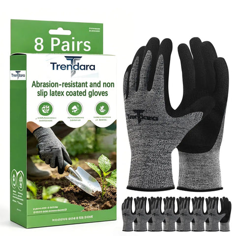 Eight Pairs Breathable Latex Dipped Gardening Gloves ✓