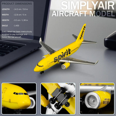 Spirit 1 To 400 Scale Airplane Model Kit For Collectors And Display With Alloy Body And Plastic Base, 5.6 Inches Length