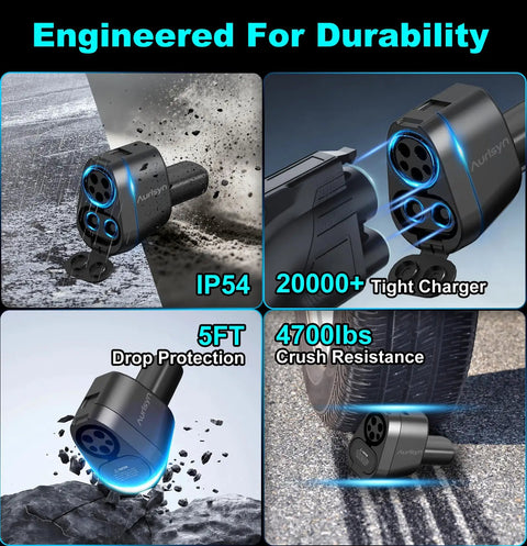 High End 2 In 1 Ccs To Nacs And J1772 To Tesla Adapter pulls 250 Kw fast charges with IP54 durability and drop protection.