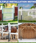 Six Pack Fence Post Repair Kit With Heavy Duty 33.6 Inch Ground Stakes And Thickened Steel Anchor Spikes installation examples