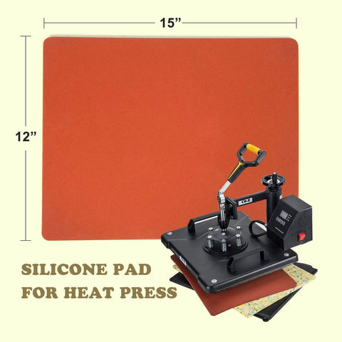 12x15 Inch Heavy Duty Silicone Heat Press Pad Replacement For Heat Transfer Machines Non Toxic Odorless Pad With Flat Surface