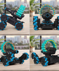Nerf Compatible Gesture Sensing RC Tank That Shoots Soft Foam Darts, 6WD Remote Control Car Tank for Epic Stunts and Battle, Kid Friendly Gift For Ages 5 6 7 8 9 10 11 12 Blue