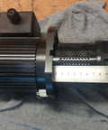 Side view of black 1/8 HP coolant pump for lathe/bandsaw, 100 mm immersion, NPT 1/2 inch, 120/240V
