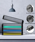 4 Pack Stackable Letter Paper Trays Desk File Organizer Mesh Paper Sorter with non-slip rubber feet, sturdy metal mesh design