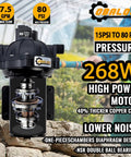 80 PSI 7.5 GPM Marine Washdown Pump Kit 12V Self Priming Water Pump With Pressure Switch High Efficiency RV Fresh Water Pump