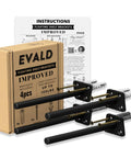 Hidden Eight Inch Floating Shelf Brackets, Badass Heavy Duty Carbon Steel Wall Mounts, supports four brackets and instructions.