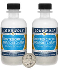 Two bottles of PCB etchant, 8 ounces total, pro grade 99% pure ACS reagent grade dry crystals for copper etching.