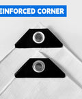 Heavy Duty 10X20 Ft White Tarp 12Mil Waterproof UV Resistant Multipurpose Sheet reinforced corner detail