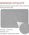 Self Adhesive Fabric Couch Repair Patches Kit 4x6 Inches Linen Mending Tape for sofa repair and furniture.
