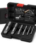 Heavy Duty Pipe Extractor Set For Removing Broken Damaged Threaded Pipes And Fittings From One Eighth Inch To One Inch with case