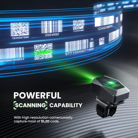 Ring Wearable 2D Barcode Scanner With USB Wired 2 4G Wireless And Bluetooth 3 In 1 Connection scanning barcodes