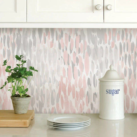 Peel And Stick Pink And Grey Speckle Wallpaper For Walls Easy To Apply And Remove Repositionable And Residue Free Perfect For DIY