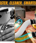 Dead Tight Kickass Magnetic Hose Coupler Featuring Rock Solid Four Thousand Gauss Lock And Instant Airtight Seal for woodworking equipment.