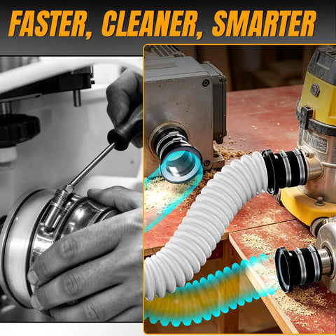 Dead Tight Kickass Magnetic Hose Coupler Featuring Rock Solid Four Thousand Gauss Lock And Instant Airtight Seal for woodworking equipment.
