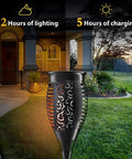 12 Pack Tiki Torch Lights With Flickering Flame Effect for Garden Pathway, waterproof solar LED yard light, house background