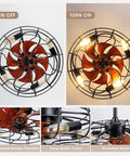 Dope Farmhouse Style Ceiling Fan With Light And Remote Control Enclosed Caged 8 Blade Ceiling Fan With LED Bulbs On Off
