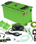 48V LiFePO4 Golf Cart Battery 105Ah 5.376kWh With 250A BMS For Kruiser By Kandi America Includes 18A Charger And Kit