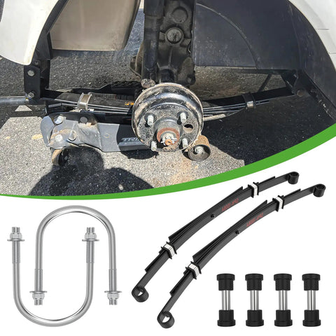 Heavy Duty Rear Four Leaf Spring Kit With Bushings And Sleeves Fits Club Car Ds Golf Cart 1982 Onward displayed on suspension.
