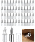 50 Pack Heavy Duty Cabinet Shelf Pin Brackets With Non Slip Sleeves And Integrated Mounting Screws For Kitchen Cabinets Closets Wardrobes Bookshelves Rust Resistant Iron Supports Up To Forty Four Pounds Tough As Nails Hardware That Holds Tight with steel mounting screws and anti-slip sleeves.