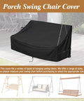 Waterproof Porch Swing Cover For Outdoor Patio Swings Garden Hammock Gliders And Hanging Benches Size 62 By 26 By 15 To 21 Inches Made From 420D Oxford Fabric With Sealed Seams For All Weather Protection And Easy Fit shown in outdoor setting