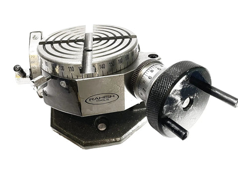 Tilting Rotary Table 4 Inch 100mm With M6 Clamp Kit For Milling Machines 4 Slots Horizontal And Vertical Setup 360 Degree Graduation