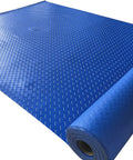 Tough As Nails Non Slip Blue PVC Rubber Garage Floor Mat With Diamond Plate Grip 1.5mm Thick Roll Measuring 1.5 By 4 Meters